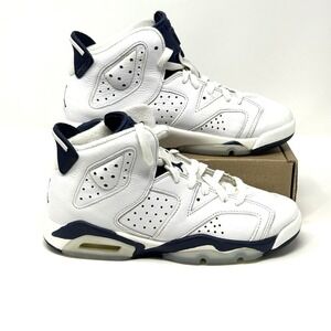 Air Jordan 6 Retro 'Midnight Navy' White Navy 384665-141 GS Youth 5Y/Women‎ 6.5